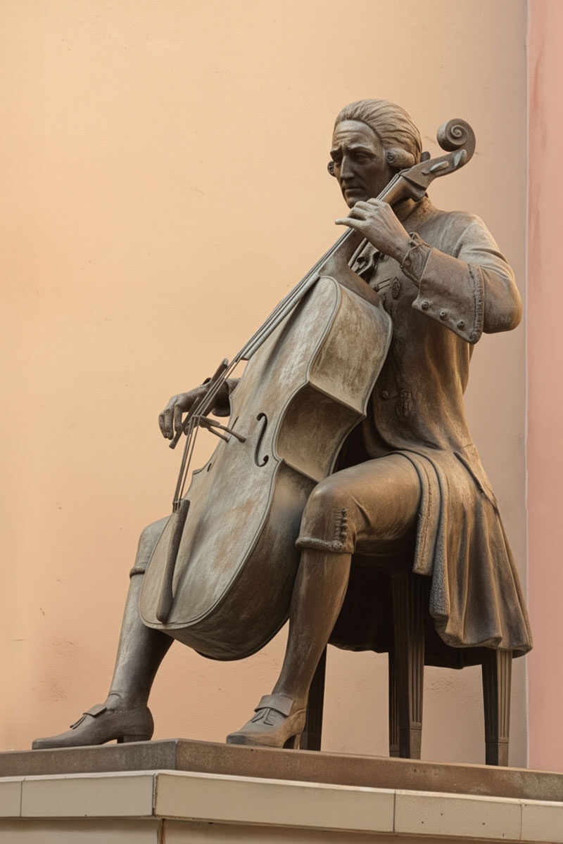 Skulptur von Luigi Boccherini in Lucca Italien Skulptur von Luigi Boccherini in Lucca Italien