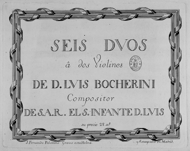 Die spanische Ausgabe (1771) von den Sechs Duos für zwei Violinen, Op. 3 (1761)